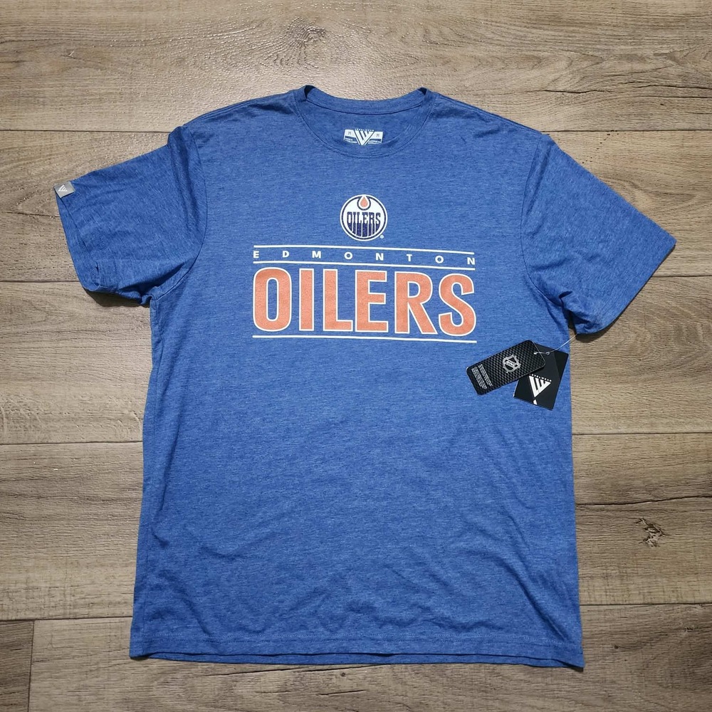New Levelwear NHL Edmonton Oilers Skinner 53 Shirt Mens M Heather Royal Blue NWT